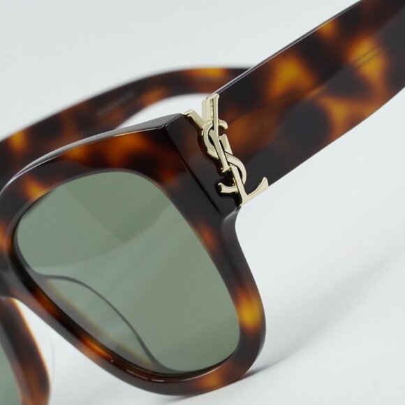 🕶️ New Saint Laurent SLM95/F 003 Sunglasses - Havana Frame, Green Lenses - Picture 5 of 12